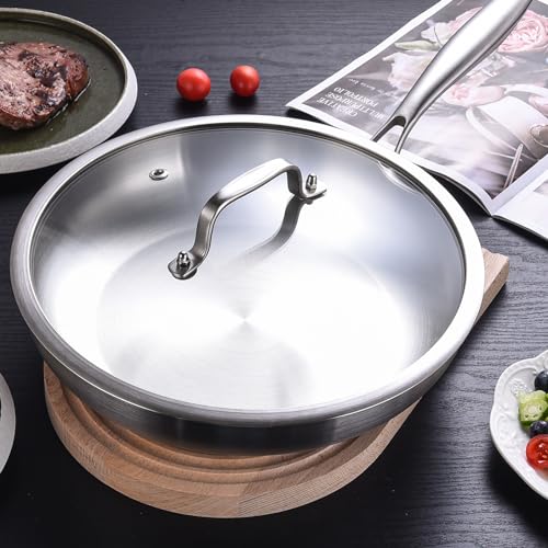 8'' Tri Ply Stainless Steel Pan with Lid