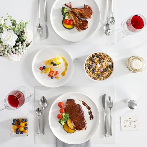 24 Pieces Porcelain Dinnerware Set (Ivory White / 24 Piece (Service for 8))