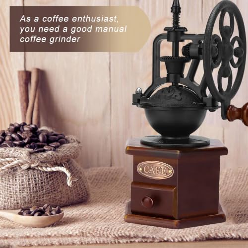 Manual Coffee Grinder Bean Grinders For Home Use Vintage Wooden Coffee Decor Retro Coffee Maker Hand Grinder Coffee Mill (hexa)