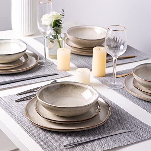 Ceramic Dinner Plates Set of 6 (Cappuccino / 10.5 Inch)