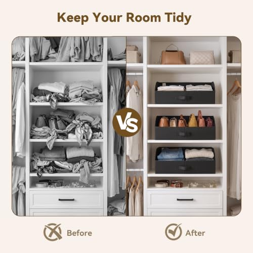 Trapezoid Closet Storage Bins (Black / 19¾"L x 11"W x 7¾"H)