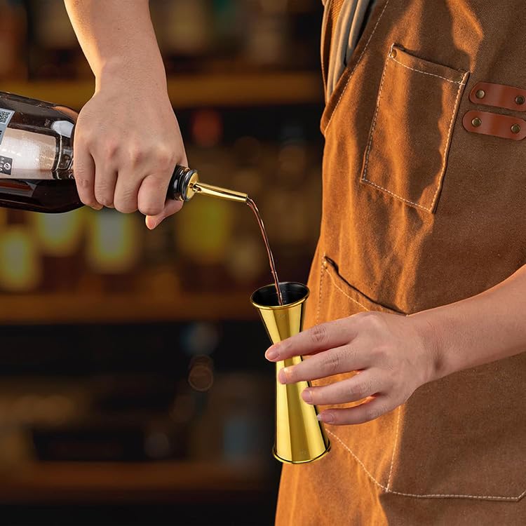 Jigger for Bartending (1 Jigger+ 2 Pourers / Gold)