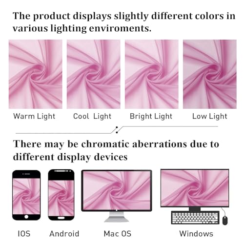 Light Pink Sheer Curtains 120 Inches Long 2 Pcs (Light Pink / 59"W x 120"L (Pack of 2))