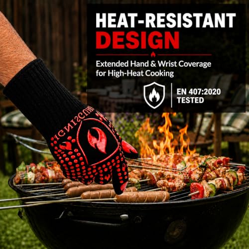 BBQ & Grill Gloves (Red / Medium)
