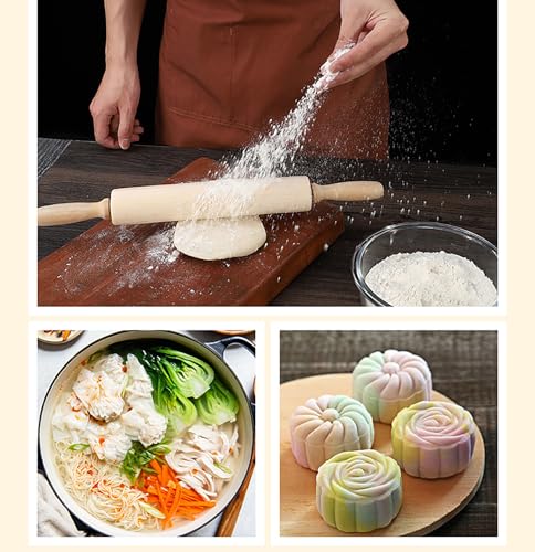 Rolling Pin 13.8 Inch Wood for Kneading the Dough of Baking Bread (L)