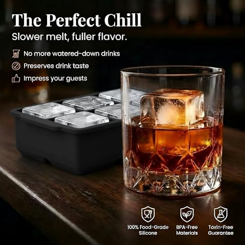 Large Silicone Ice Cube Tray (Black / 2-Pack)