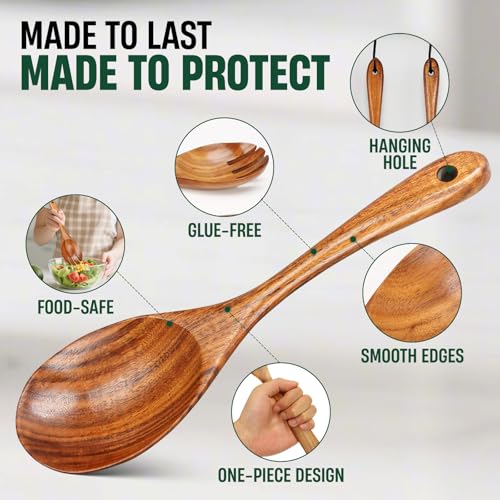 Wooden Spoons for Cooking (4pcs)