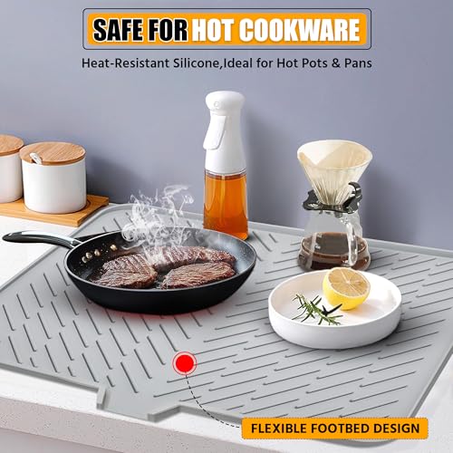 Silicone Dish Drying Mat with Built