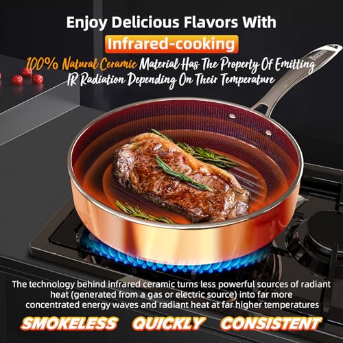 Deluxe DUXANO 14PC Healthy Pots and Pan With 9H Anti (Copper)