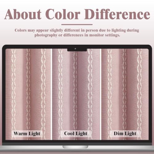 Purple Pink 100% Boho Blackout Curtains 84 Inch 2 Panels with Tassels (Purple Pink / 52"W x 84"L (Pack of 2))