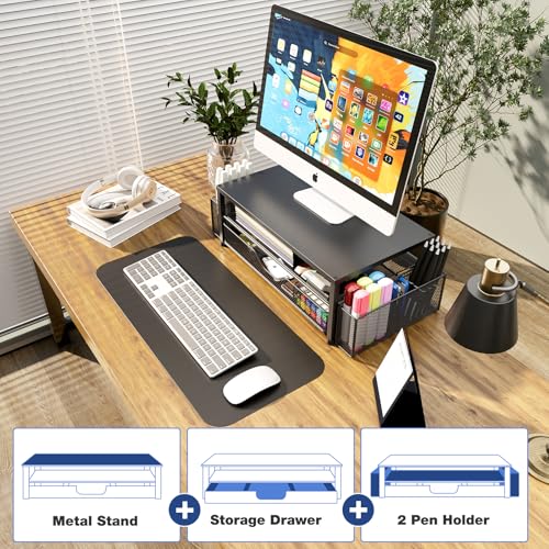 Desk Organizer and Accessories (Black 2-Pack / 18" x 9.1" x 5.6")