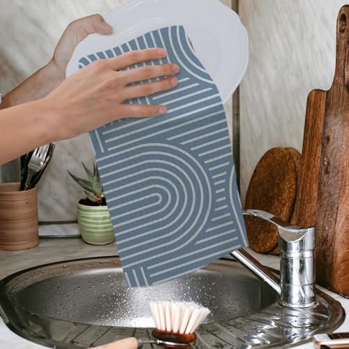 Abstract Boho Blue Kitchen Towels (Blue / Casual)