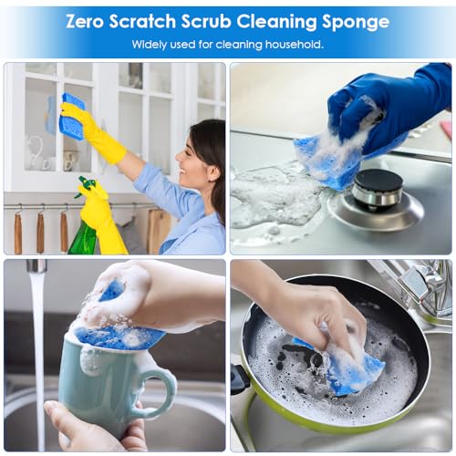8PCS Blue Dish Washing Kitchen Sponge