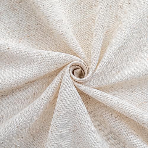 Linen French Door Curtains for Door Window 40 Inch Length 2 Panels Short Semi Sheer Light Filtering Curtain for Glass Small Window Drapes Rod Pocket for Bedroom Bathroom (26"W x 40"L (Pack of 2) / Linen)