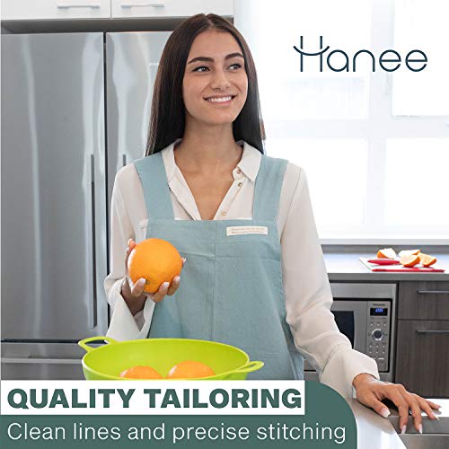 Cotton Aprons for Women Men (Light Blue)