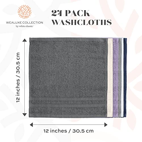 Wealuxe Multi Washcloths 24 Pack (Multi Color / Washcloth 24-Pack)