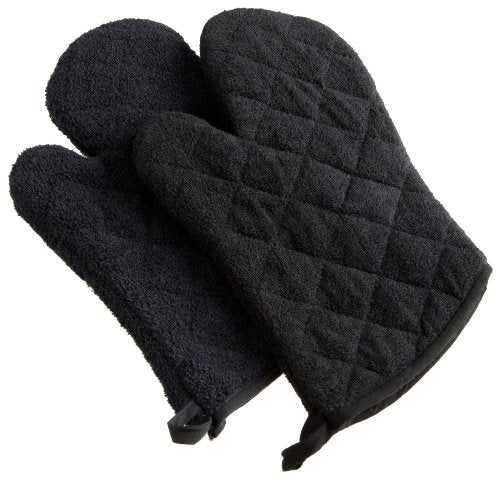 Basic Terry Collection 100% Cotton Quilted (Black / Oven Mitt)