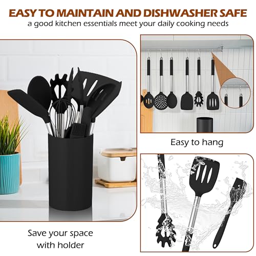 29 PCS Silicone Cooking Utensils Set (Black)