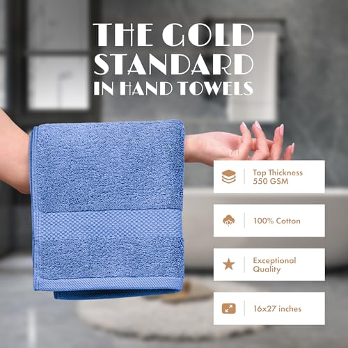 Wealuxe Light Blue Hand Towels 16x27 (Light Blue / Hand Towels 6-Pack)