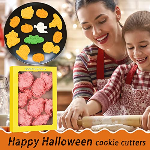 8 Pcs Cookie Cutters Set 3D Holiday Cookie Cutters for Party Baking Decoration (Halloween (8 Pcs))