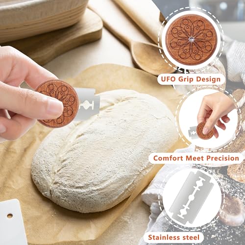 UFO Bread Lame Sourdough Scoring Tool Bread Scorer (D1-Circle-black)