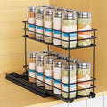 Pull Out Spice Rack Organizer for Cabinet (Black / 4.3" - 1 Drawer)