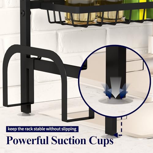 Adjustable Over The Sink Dish Drying Rack (Black / Large)