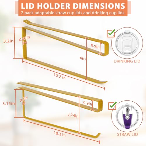 2 Pack Tumbler Lid Organizer (Gold / 2 Pack(Round&Flat))