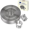 Round Cookie Biscuit Cutter Set 12 Pieces Graduated Circle Pastry Cutters 18 (12pcs(1-4.5in ))