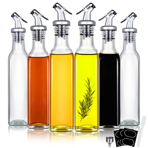 8 oz Glass Olive Oil Dispenser Bottles with Pourers