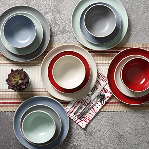 Rockaway 12 Piece Round Stoneware Dinnerware Set (Service for 4 (12pcs) / Cream (Rockaway))
