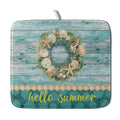 Hello Summer Dish Drying Mat for Kitchen Counter (16" x 18")