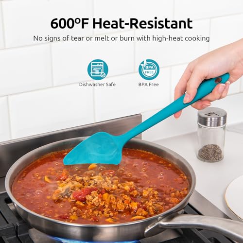 Silicone Spoon Spatula Set of 3 (Multicolors)