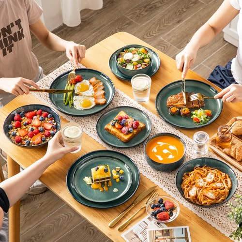Starry Plates and Bowls Sets for 6 (Green / 24 Pcs (Service for 6))