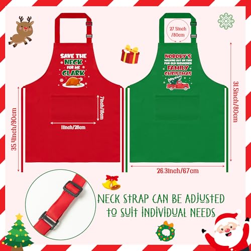 Christmas Matching Aprons for Couples (Red Green Christmas)