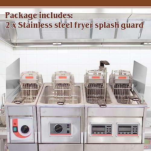 2 Pack Deep Fryer Splash Guard Silver 20 (Silver / 20-1/2" W X 13.5" H)