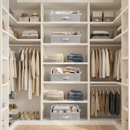 Trapezoid Closet Storage Bins (Ash Gray / 16½"L x 11"W x 7¾"H)