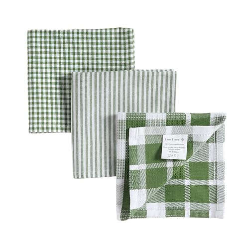 100% Cotton Kitchen Dish Cloths (12"x12" - 12 Pack / 01: Olive)
