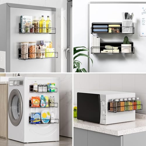 3 Pack Magnetic Spice Rack Organizer (3 Pack - Standard / Matt Black)