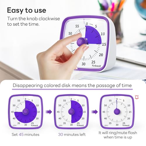 Visual Timer with Night Light (Purple)