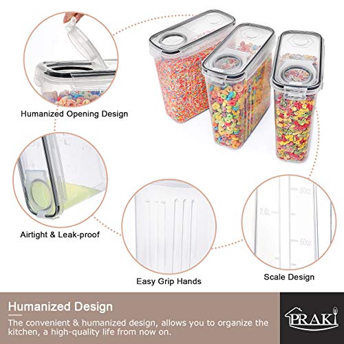 5PCS Large Cereal Containers Storage [4L (Pack of 5)