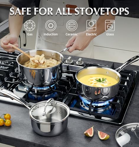 Triply Stainless Steel Saucepan (3QT)