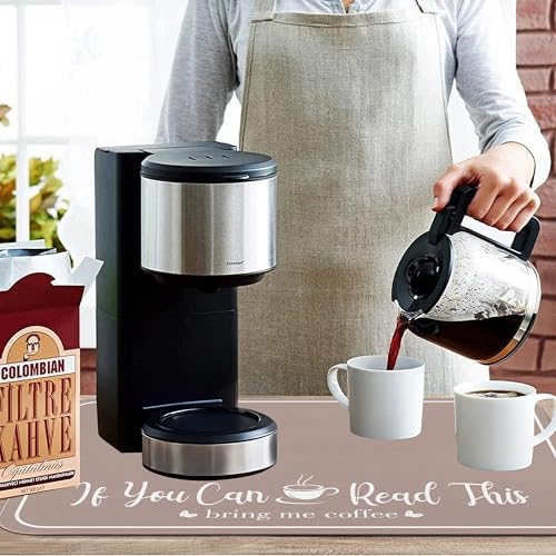 Coffee Bar Mat for Countertops 18inx24in (Brown / 24" x 18")