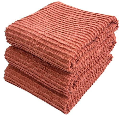 Peach Coral Salmon Kitchen Dish Towels (Ribbed Peach)