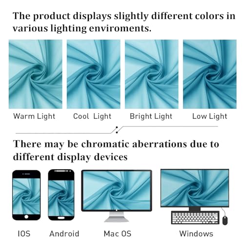 Turquoise Sheer Curtains 90 Inches Long 2 Panels (Turquoise / 42"W x 90"L (Pack of 2))