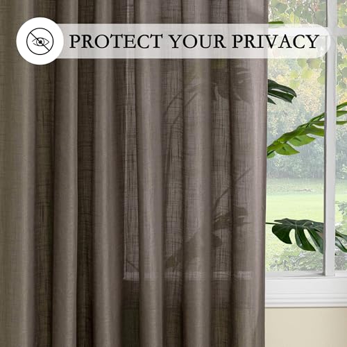 Dark Brown Curtains for Beroom Liivng Room 84 Inch Length 2 Panels Set (50"W x 84"L (Pack of 2) / Dark Brown)