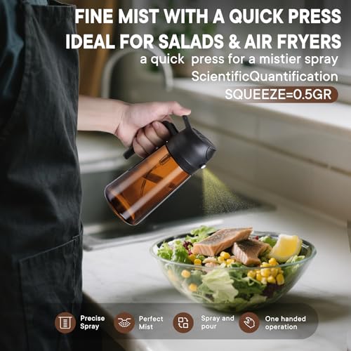 16oz 470ml Olive Oil Sprayer for Cooking (1PC Brown)
