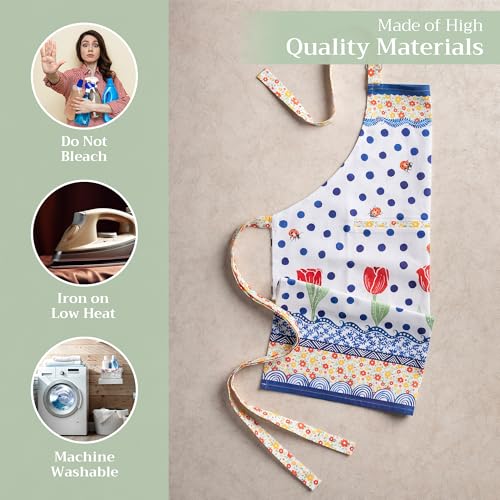 Aprons for women with Pocket 100% Cotton Pack of 1 (127 - Folky Floral)