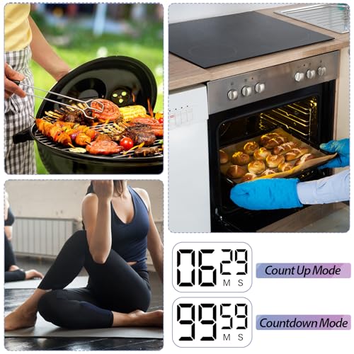 24 Pcs Digital Kitchen Timer Magnetic Timer Bulk On (Classic Color)