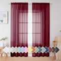 Red Sheer Curtains 84 Inches Long (Burgundy / 42"W x 84"L (Pack of 2))